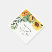 Aquarell Sonnenblumen Moderne Blumen Serviette (Ecke)