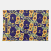 Aquarell Sonnenblumen Monogram Van Gogh Style Geschirrtuch (Horizontal)