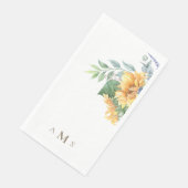 Aquarell-Sonnenblumen-Monogramm II Serviette (Ecke)