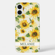 Aquarell-Sonnenblumen monogrammiert