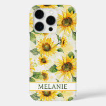 Aquarell-Sonnenblumen monogrammiert