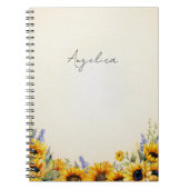 Aquarell-Sonnenblumen-Notizbuch Notizblock (Vorderseite)