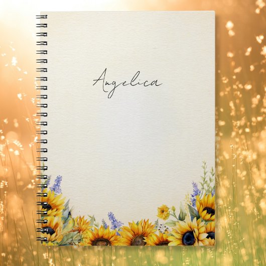 Aquarell-Sonnenblumen-Notizbuch Notizblock