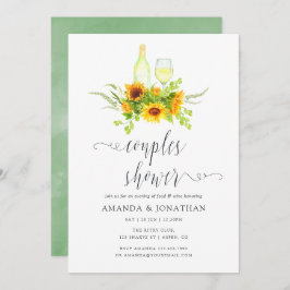 Aquarell Sonnenblumen Paare Dusche Weinprobe Einladung