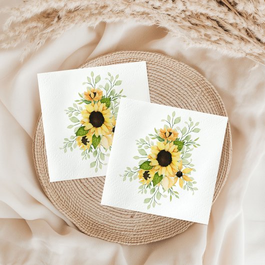 Aquarell Sonnenblumen Papier Napkin Serviette