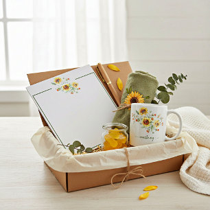 Aquarell-Sonnenblumen personalisiert Notizblock