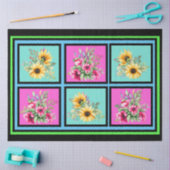 Aquarell Sonnenblumen & Rosa Florals Deko Seidenpapier (Basteln)