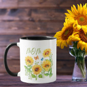 Aquarell Sonnenblumen Schmetterlinge Muttertag Tasse