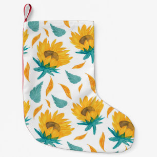 Aquarell-Sonnenblumen: Sommer Botanischer Druck Kleiner Weihnachtsstrumpf