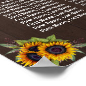 Aquarell Sonnenblumen Stall Hochzeitskarte Poster (Ecke)