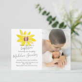 Aquarell Sonnenblumen Taufe Baby Dedication Einladung (Stehend Vorderseite)