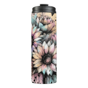 Aquarell-Sonnenblumen Thermosbecher