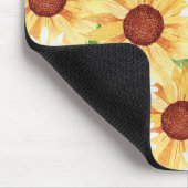 Aquarell Sonnenblumen und Daisy Mousepad (Ecke)
