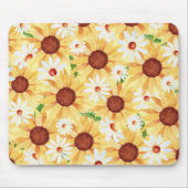 Aquarell Sonnenblumen und Daisy Mousepad (Vorne)