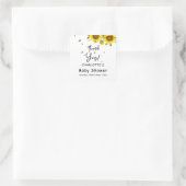 Aquarell Sonnenblumen und Schmetterlinge Kinderdus Quadratischer Aufkleber (Tasche)