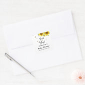 Aquarell Sonnenblumen und Schmetterlinge Kinderdus Quadratischer Aufkleber (Umschlag)