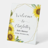 Aquarell Sonnenblumendusche Begrüßung Sockelschild (Vorderseite)