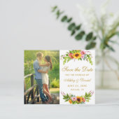 Aquarell Sonnenblumengold Save the Date Einladungspostkarte (Stehend Vorderseite)