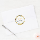Aquarell Sonnenblumengrün Runder Aufkleber (Umschlag)