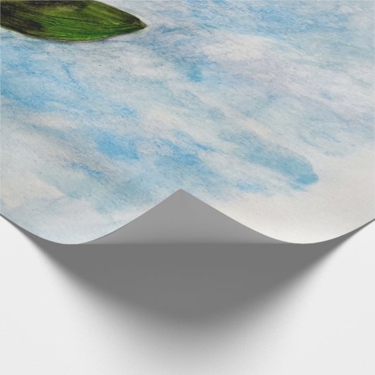 Aquarell Sonnenblumenmalerei Geschenkpapier (Ecke)