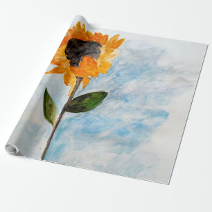 Aquarell Sonnenblumenmalerei Geschenkpapier