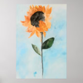 Aquarell Sonnenblumenmalerei Poster (Vorne)