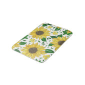 Aquarell-Sonnenblumenmuster Badematte (Schrägansicht)