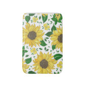 Aquarell-Sonnenblumenmuster Badematte (Vorderseite Vertikal)