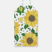 Aquarell-Sonnenblumenmuster  Geschenkanhänger (Rückseite)