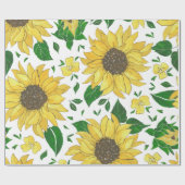 Aquarell-Sonnenblumenmuster  Geschenkpapier (Flach)