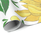 Aquarell-Sonnenblumenmuster  Geschenkpapier (Rolleneckpunkt)
