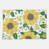 Aquarell-Sonnenblumenmuster  Geschirrtuch (Horizontal)