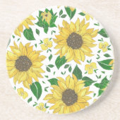 Aquarell-Sonnenblumenmuster  Getränkeuntersetzer (Vorne)
