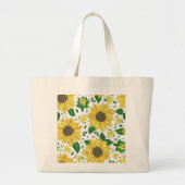 Aquarell-Sonnenblumenmuster Jumbo Stoffbeutel (Vorne)