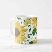 Aquarell-Sonnenblumenmuster  Kaffeetasse (Vorderseite Links)
