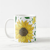 Aquarell-Sonnenblumenmuster  Kaffeetasse (Links)