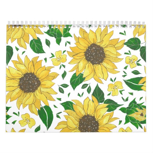 Aquarell-Sonnenblumenmuster  Kalender (Titelbild)