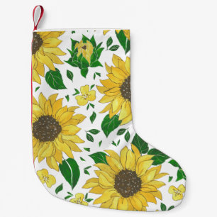 Aquarell-Sonnenblumenmuster  Kleiner Weihnachtsstrumpf