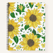 Aquarell-Sonnenblumenmuster  Notizblock (Vorderseite)
