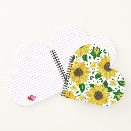 Aquarell-Sonnenblumenmuster Notizblock (Innenseite)