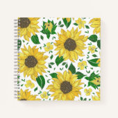 Aquarell-Sonnenblumenmuster Notizblock (Vorderseite)
