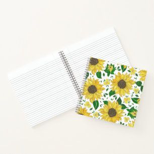 Aquarell-Sonnenblumenmuster Notizblock