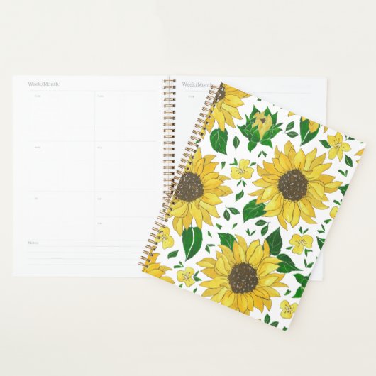 Aquarell-Sonnenblumenmuster Planer (Anzeige)
