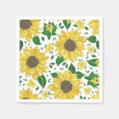 Aquarell-Sonnenblumenmuster Serviette (Vorderseite)