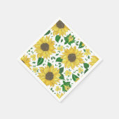 Aquarell-Sonnenblumenmuster Serviette (Ecke)