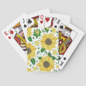 Aquarell-Sonnenblumenmuster  Spielkarten (Rückseite)