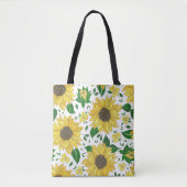Aquarell-Sonnenblumenmuster  Tasche (Vorderseite)