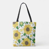 Aquarell-Sonnenblumenmuster  Tasche (Rückseite)