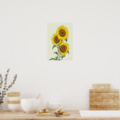 Aquarell-Sonnenblumenposter Poster (Küche)