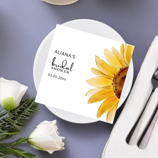 Aquarell Sonnenblumenserie Brautparty Napkins Serviette
